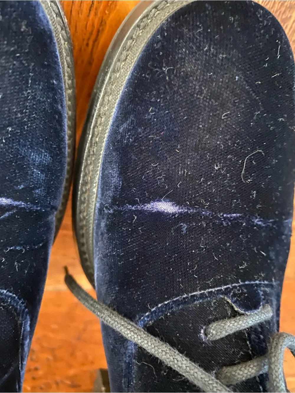 Jil Sander 35 navy blue velvet Oxford chunky sole shoes